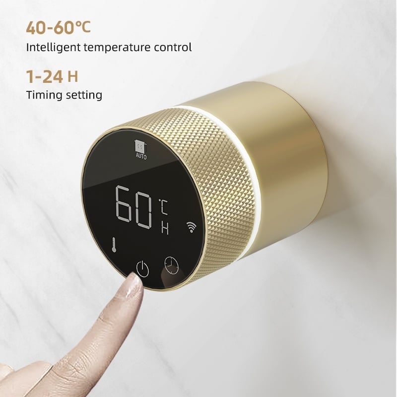 Radiador toallero eléctrico dorado con termostato