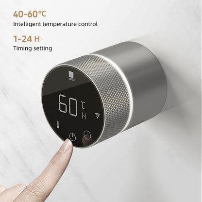 Radiador toallero eléctrico de aspecto metálico con termostato