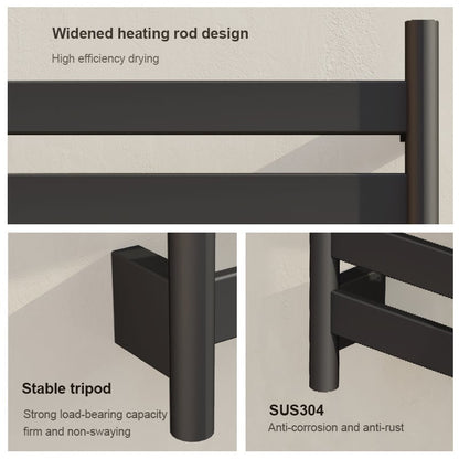 Radiador toallero eléctrico negro con termostato A-CS06G-B