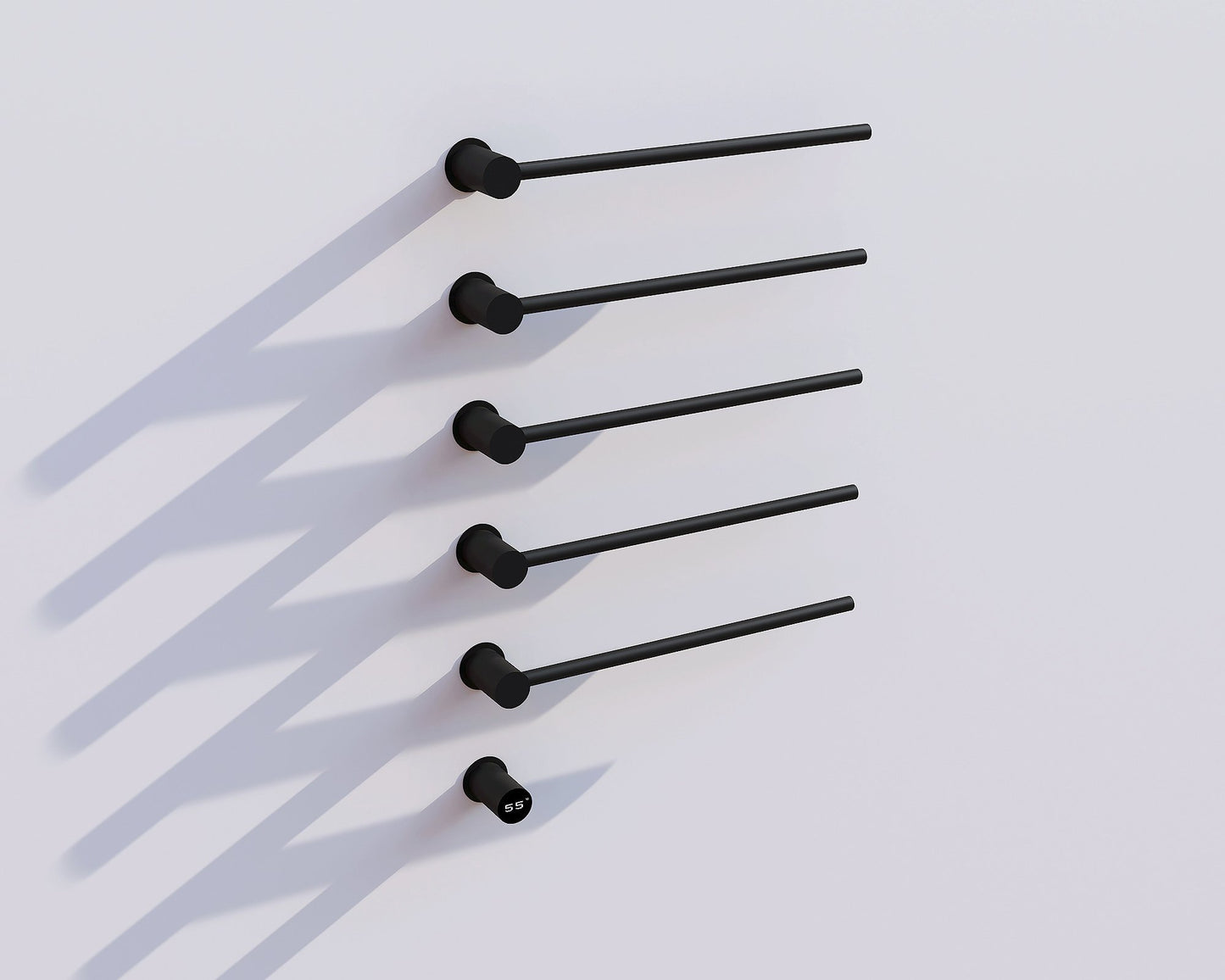 Radiador toallero eléctrico negro con termostato L-SR0005-B