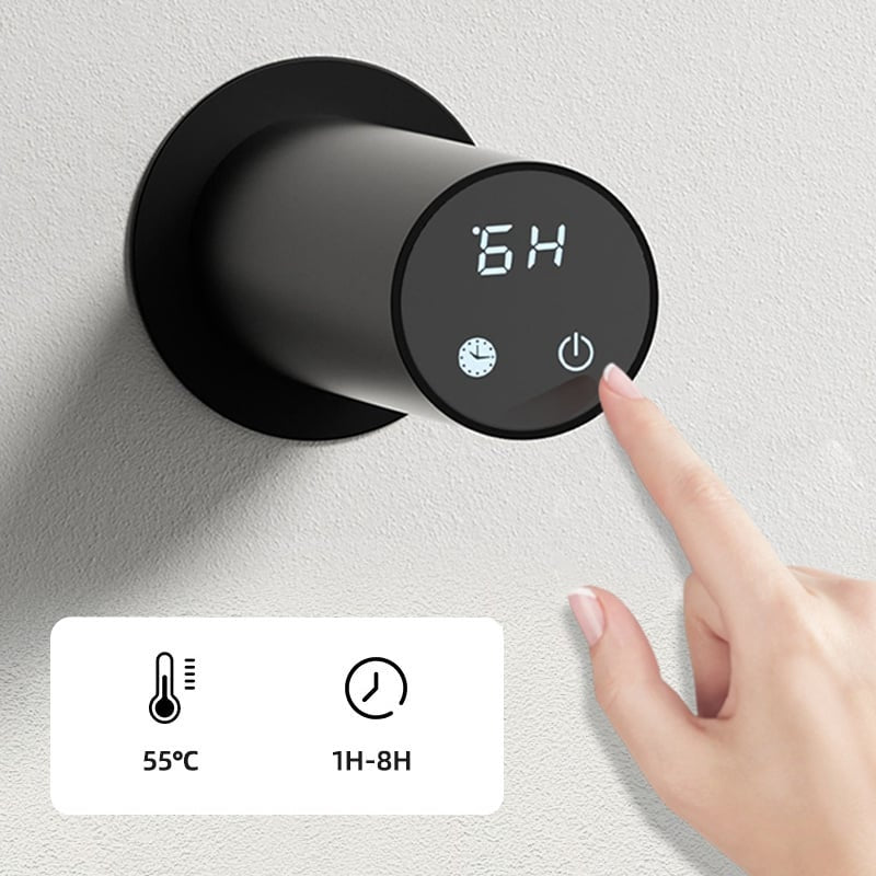 Radiador toallero eléctrico negro con termostato L-SR0200-B