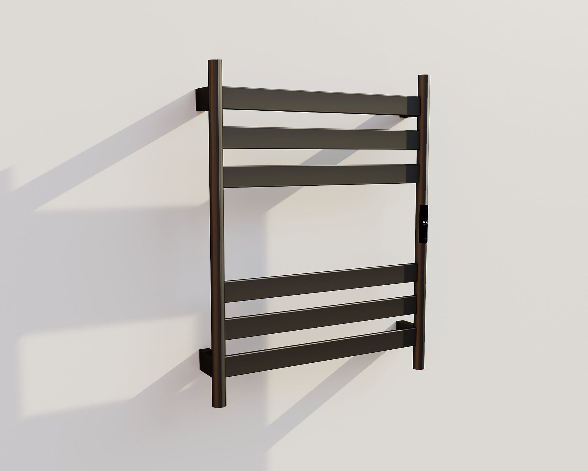 Radiador toallero eléctrico negro con termostato A-CS06G-B