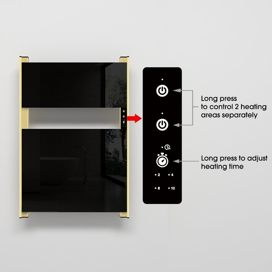 Radiador eléctrico Maverick 90Watt negro-dorado