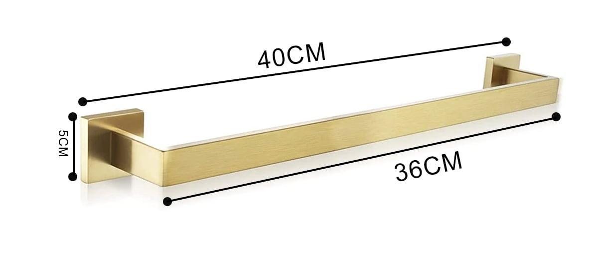 Toallero cuadrado dorado