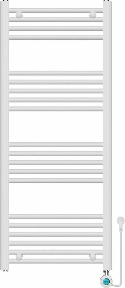 Radiador Eléctrico para Toallas con Termostato Digital - Radiador de Baño - 1200 × 500 mm - Blanco - 500 Watt
