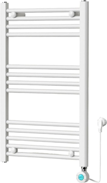 Radiador toallero Eléctrico con Termostato Digital - Radiador Baño - 800 × 500 mm - Blanco mate - 300 vatios