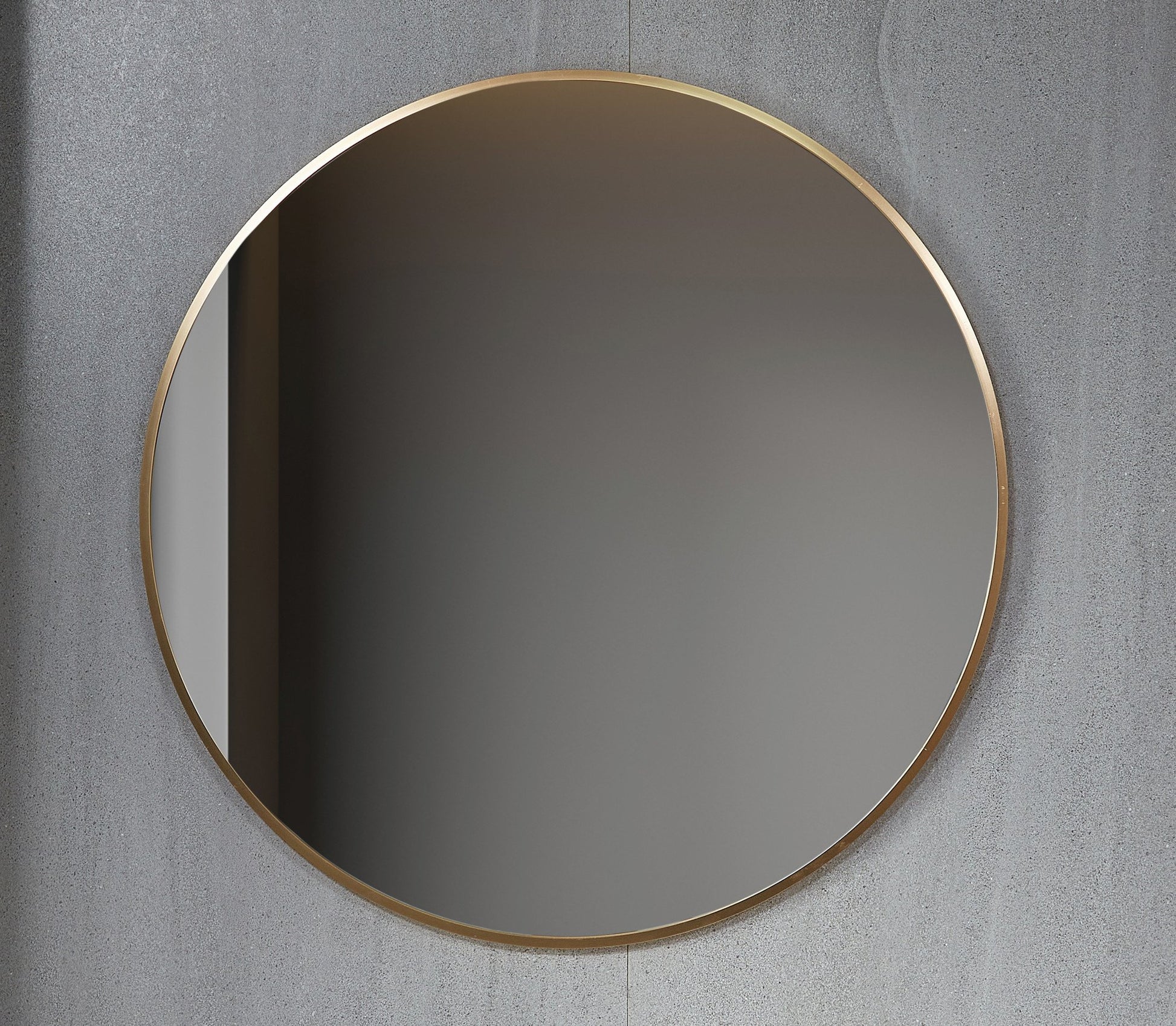 Spiegel rond 100 cm met koperen frame