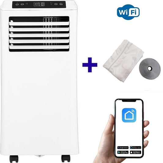 Aire acondicionado móvil Wifi deshumidificar y ventilar con junta de ventana y purificador de aire 9000btu