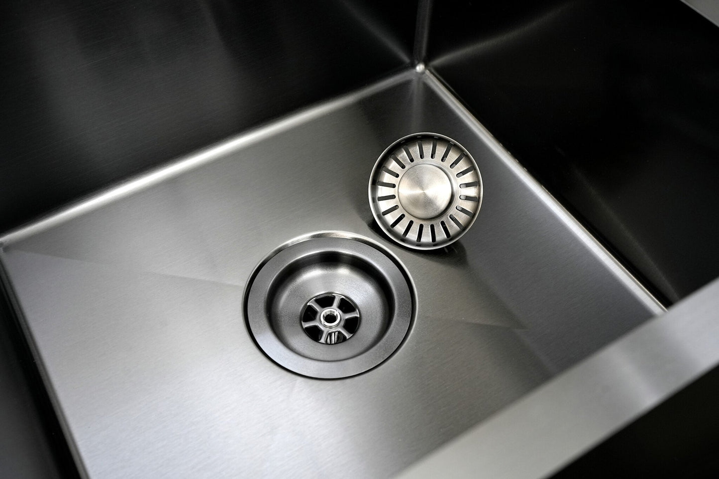 Nurion Fregadero Metal Negro 34,5 x 34,5- Fregadero Cocina - Fregaderos Cocina - Fregadero Cocina - sin agujero para grifo acero inoxidable