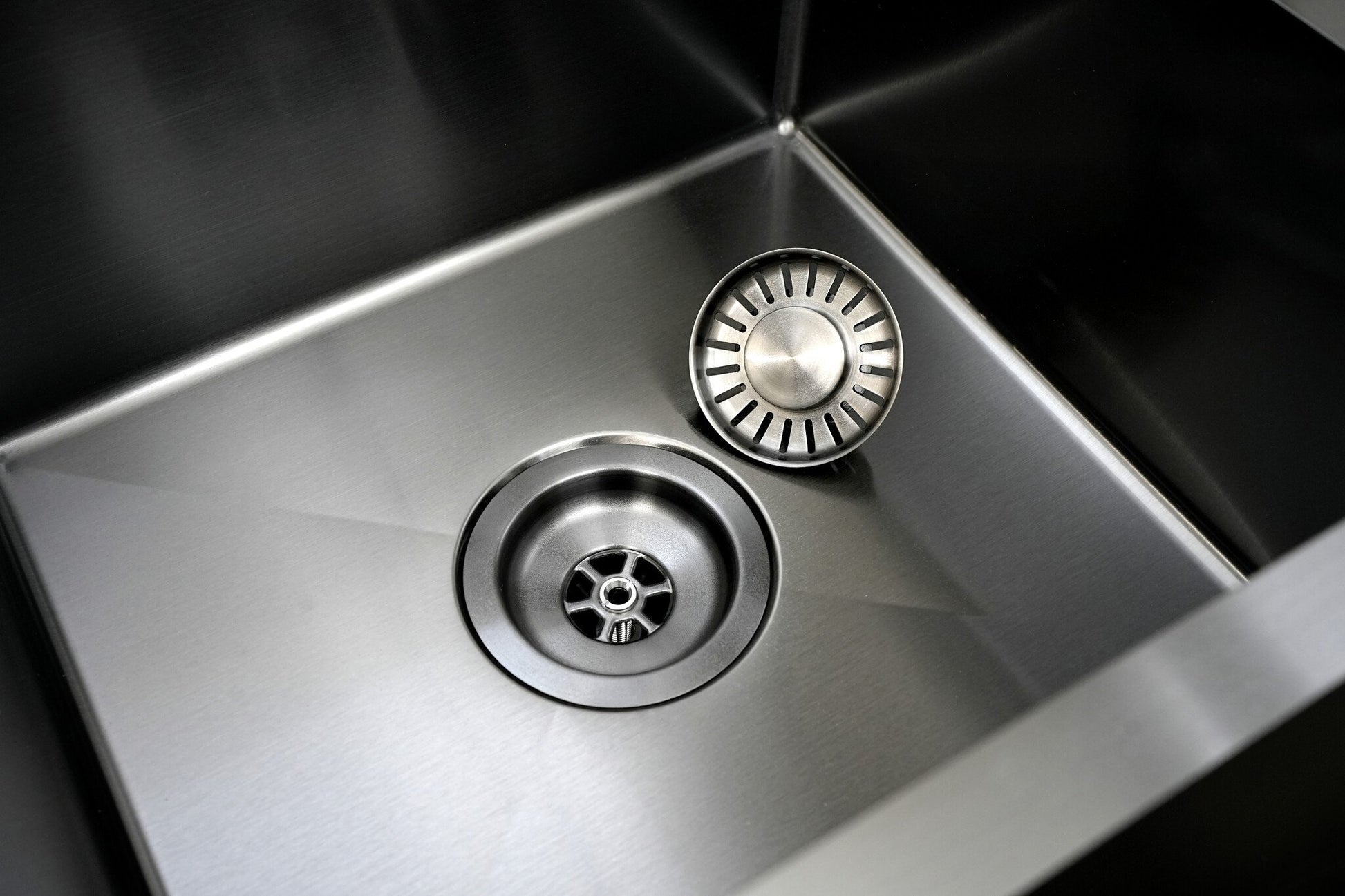 Nurion Fregadero Metal Negro 34,5 x 34,5- Fregadero Cocina - Fregaderos Cocina - Fregadero Cocina - sin agujero para grifo acero inoxidable