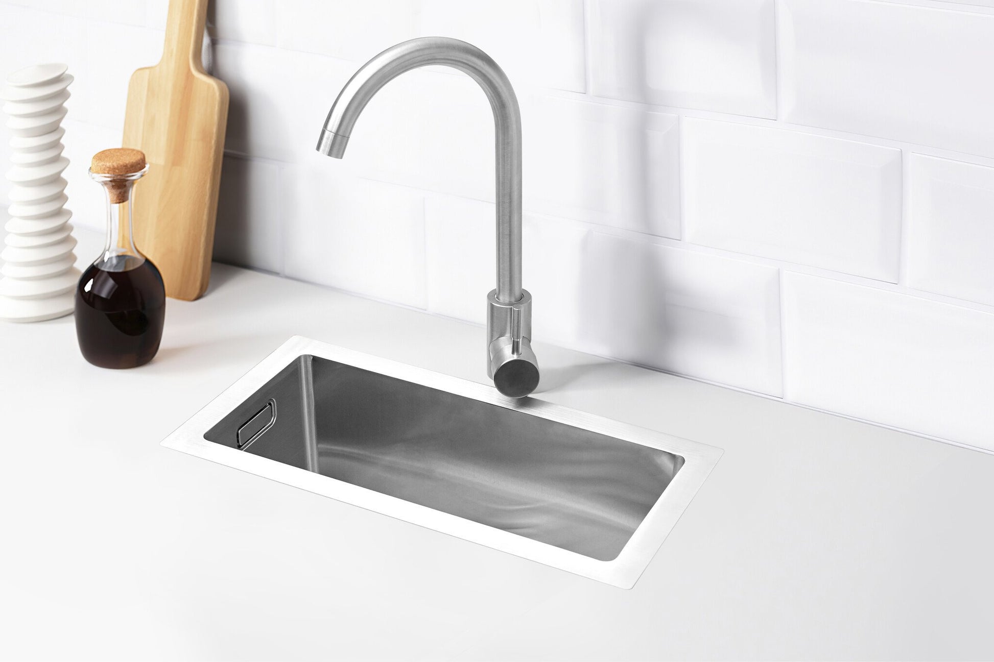 Fregadero Nurion Acero Inoxidable 16,5 x 38,5 - Fregadero Cocina - Fregaderos Cocina - Fregadero Cocina - sin agujero para grifo acero inoxidable