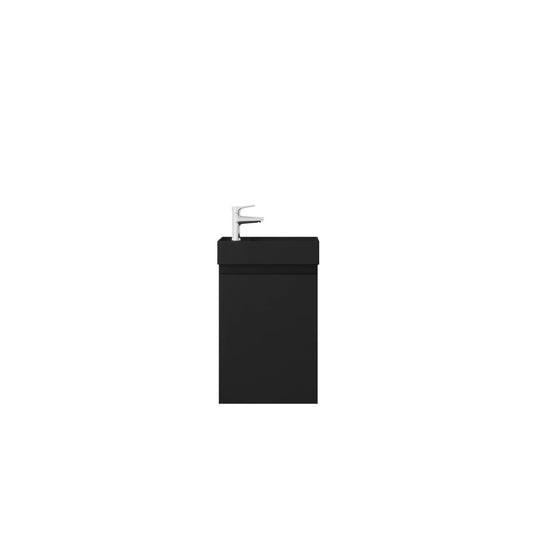 Mueble de baño Nurion Milan - lavabo negro mate y armario negro - 45 x 22,5 x 65 cm