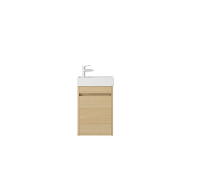 Mueble de baño Sophie de Nurion: lavabo blanco brillante y armario de madera blanca - 41 x 22,5 x 65
