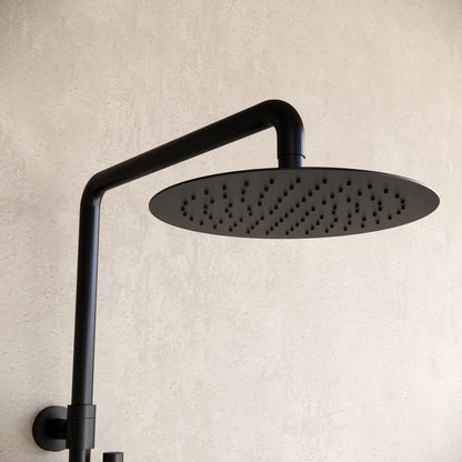 Ducha efecto lluvia de superficie cabezal 30 cm ducha termostática negro mate