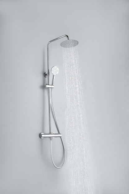 Ducha efecto lluvia de superficie cabezal 30 cm ducha termostática cromo