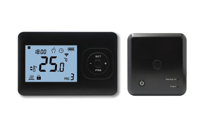 Termostato programable QH Basic con receptor de superficie negro