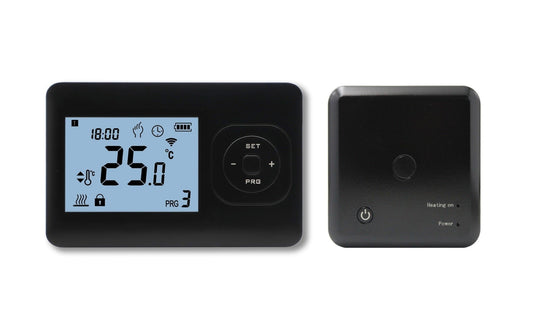 Termostato programable QH Basic con receptor de superficie negro