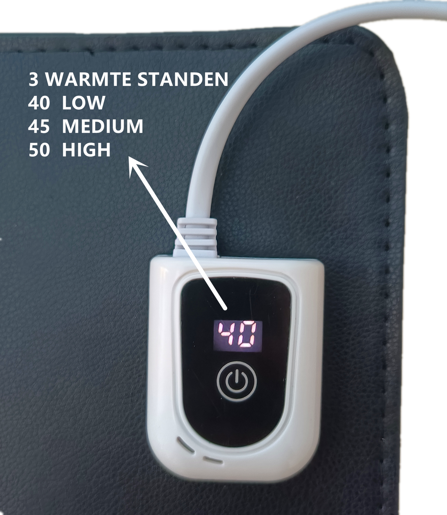 Almohadilla de escritorio infrarroja serie QH-BV negra 40 x 80 cm regulable en potencia