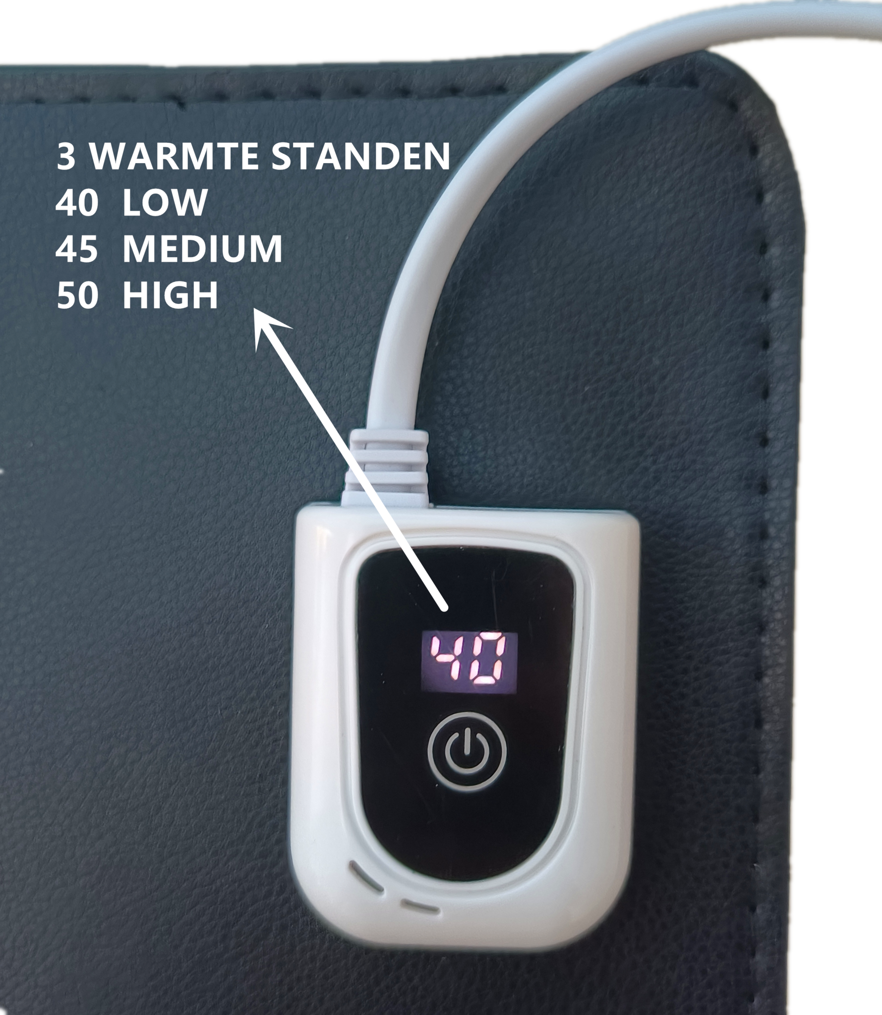 Almohadilla de escritorio infrarroja serie QH-BV negra 40 x 80 cm regulable en potencia