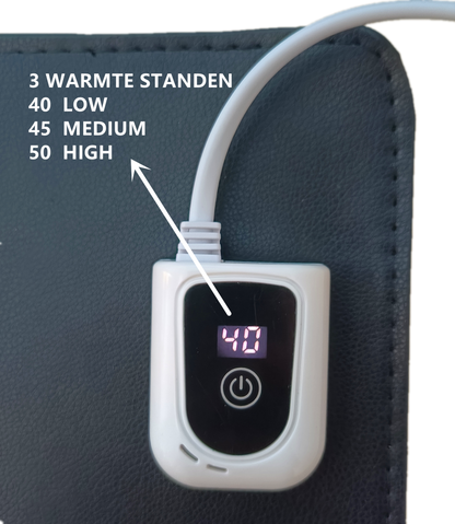 Almohadilla de escritorio infrarroja serie QH-BV negra 40 x 80 cm regulable en potencia