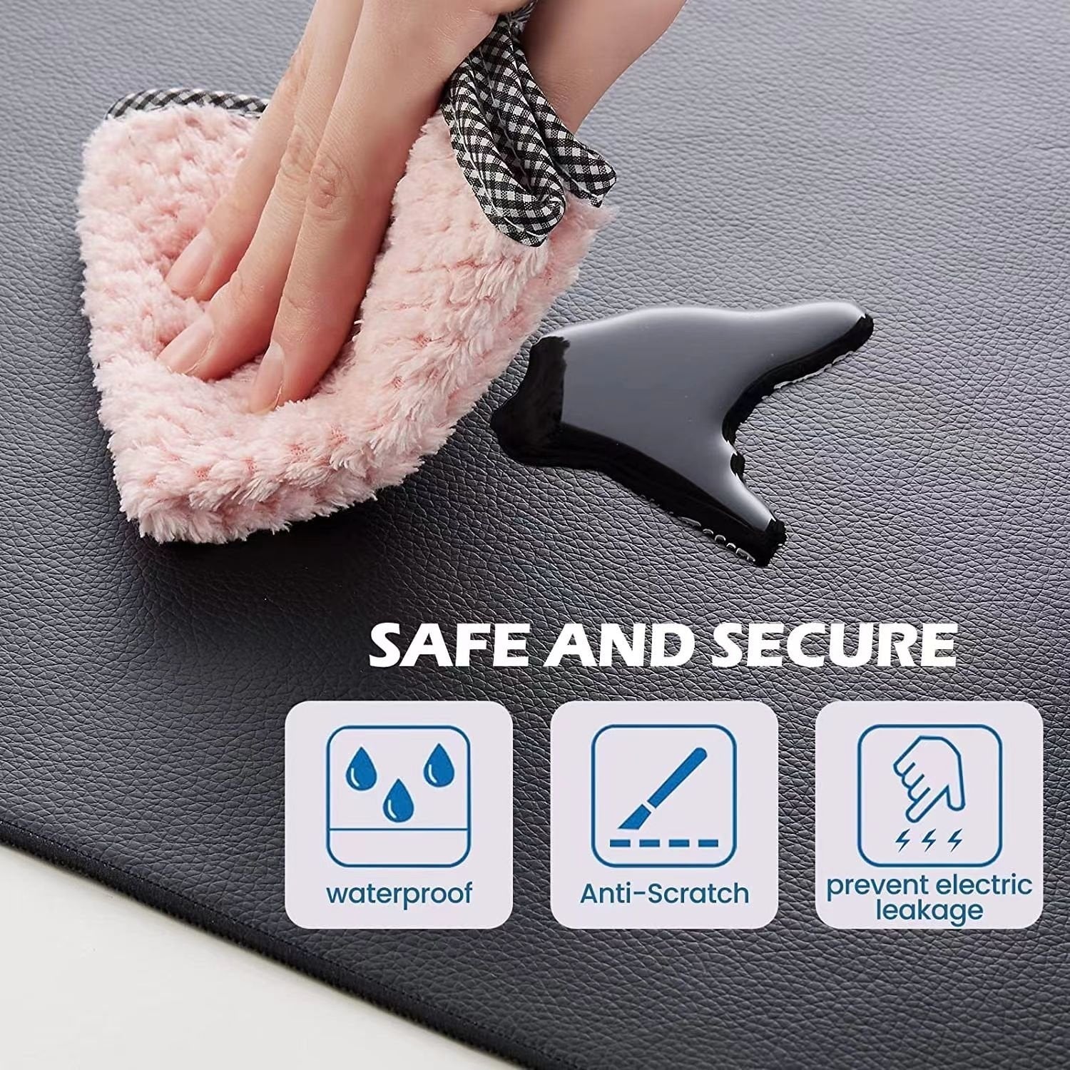 Almohadilla de escritorio infrarroja serie QH-BV negra 40 x 80 cm regulable en potencia