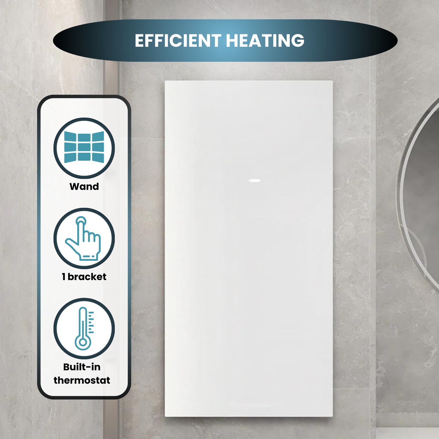 QH GD Panel infrarrojo de cristal Serie Blanca 60 x 120 cm - 700 vatios