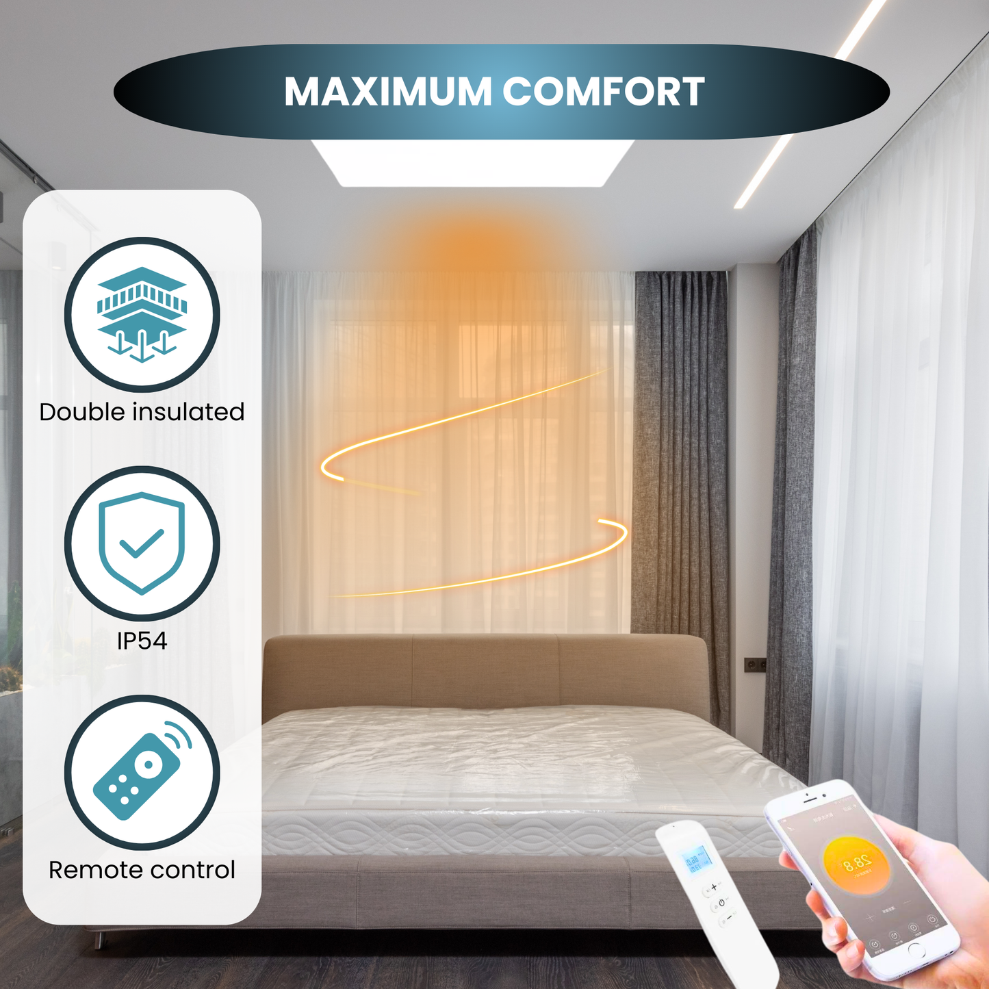 QH-H4 Panel de infrarrojos H4 Exclusive Series 60 x 105 cm - 660 vatios