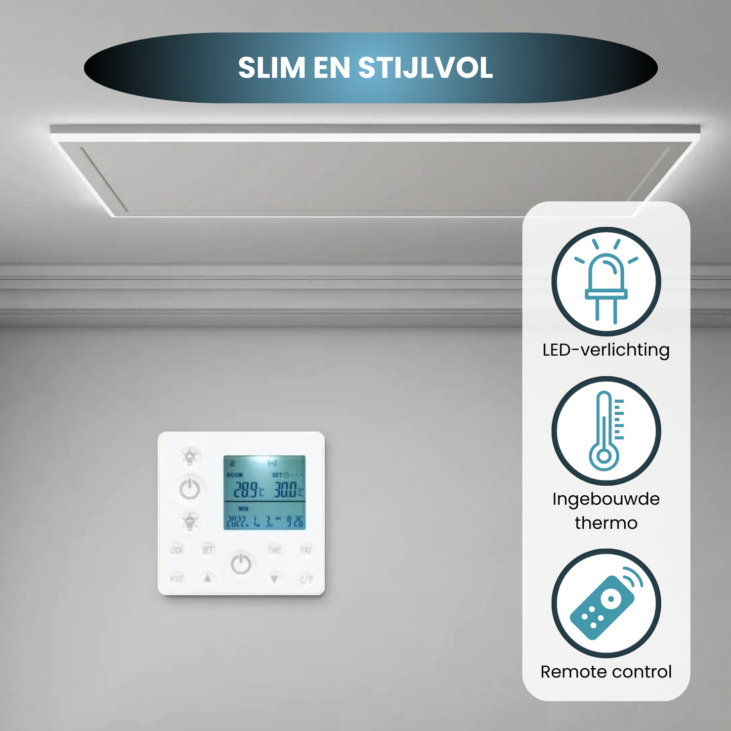 QH-HL Serie Panel Infrarrojo Wifi con Iluminación LED 63x 65,5 cm 400Watt