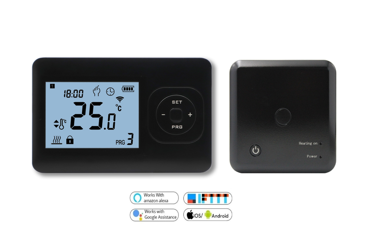 Termostato programable inalámbrico QH Wifi Basic negro