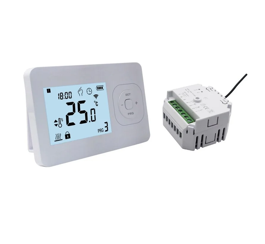 Termostato programable inalámbrico QH Basic con minirreceptor empotrado