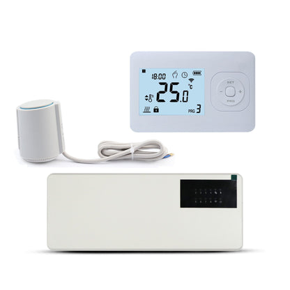 Quality Heating - Serie QH-W - Set - Control de zonas de suelo radiante - Control inalámbrico - Termostato