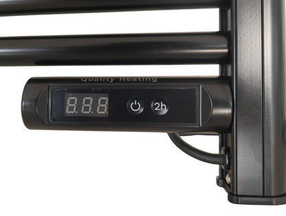 Radiador de toallas eléctrico inteligente con control digital negro 425Watt