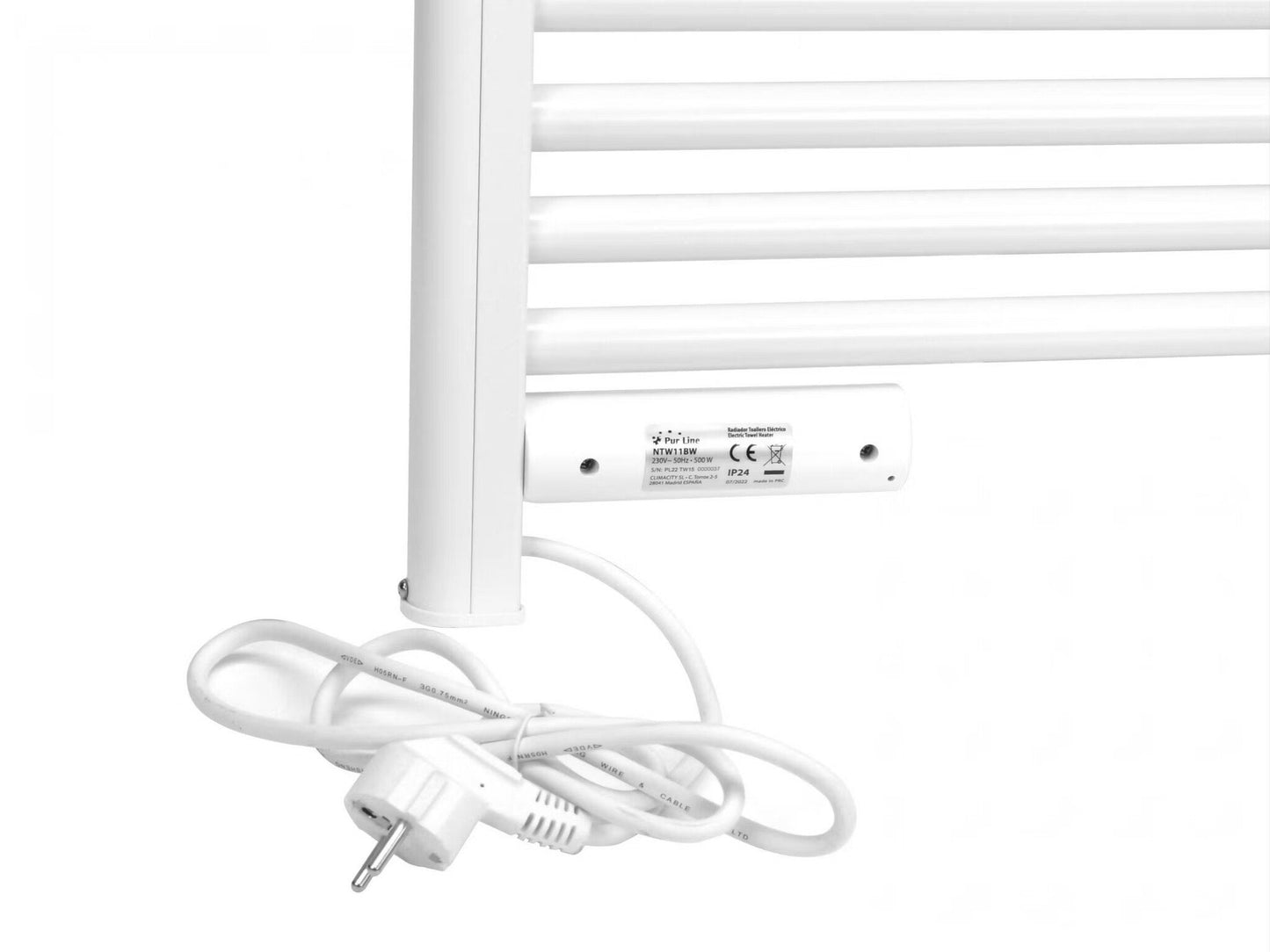 Radiador de toallas eléctrico inteligente con control digital blanco 425Watt