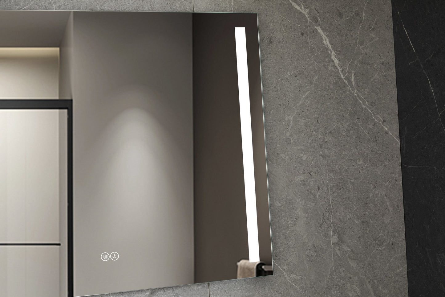 Espejo 60 x 100 cm sin marco, iluminación LED empotrada y anticondensación