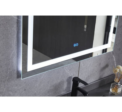 Espejo 70 x 50 cm sin marco, iluminación LED empotrada y anticondensación