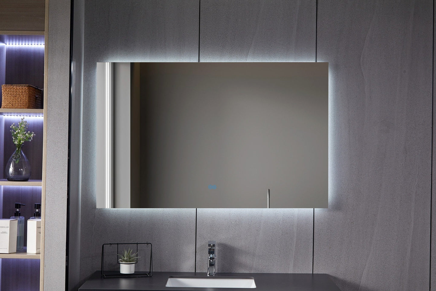 Espejo sin marco con LED, antivaho 60 x 120 cm