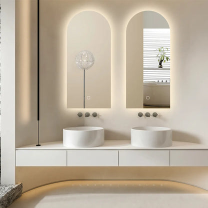 Espejo con LED medio oval 50 x 100 cm