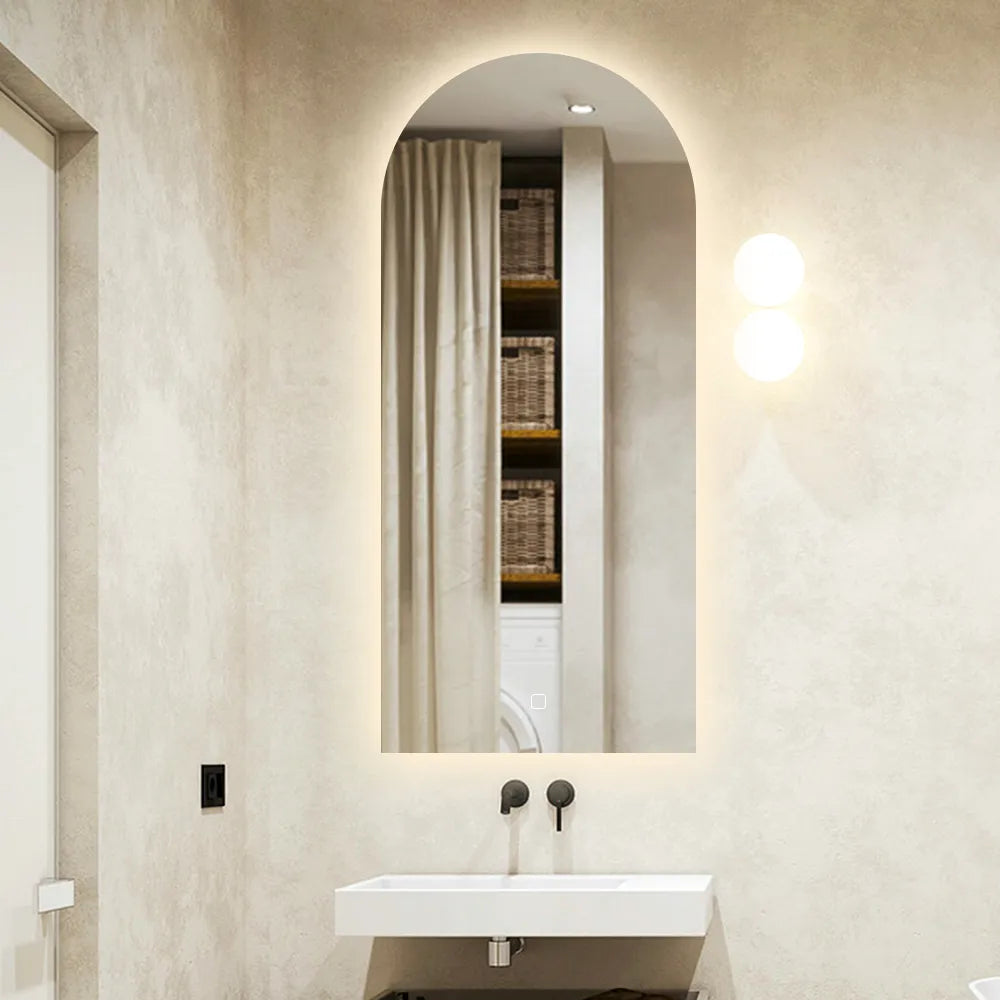 Espejo con LED medio oval 50 x 100 cm