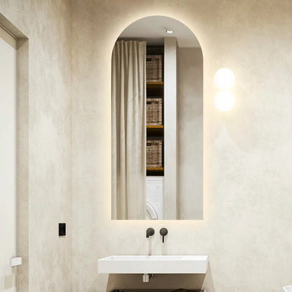 Espejo con LED medio oval 50 x 100 cm