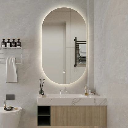 Espejo con LED ovalado 50 x 100 cm