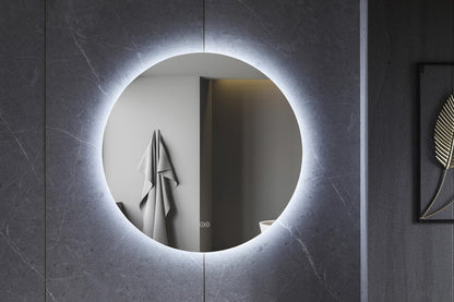 Espejo redondo 80 cm sin marco, iluminación LED perimetral y anticondensación