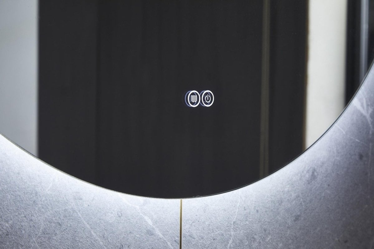 Espejo redondo 80 cm sin marco, iluminación LED perimetral y anticondensación