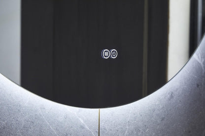 Espejo redondo 80 cm sin marco, iluminación LED perimetral y anticondensación