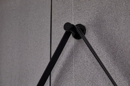 Espejo redondo 80 cm con marco negro cinturón de moda, iluminación LED empotrada y antivaho