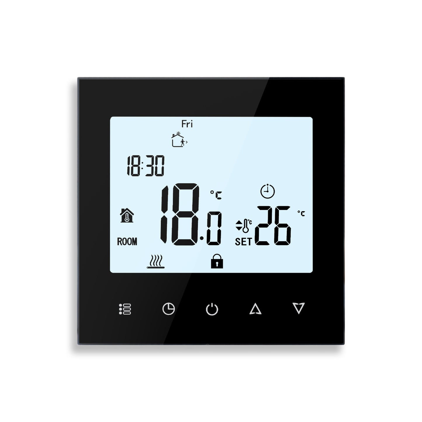 Termostato programable Touch-PRF 78 en blanco o negro