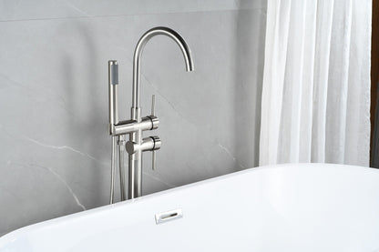 Mezclador de bañera independiente - incluye ducha de mano - cepillado