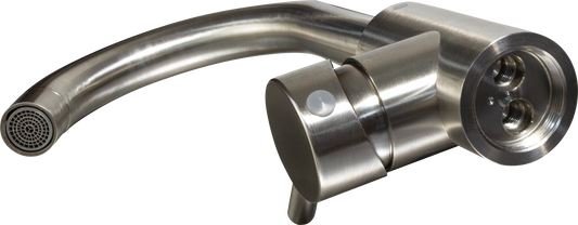 Grifo de lavabo Gun Metal con caño giratorio de 180 grados