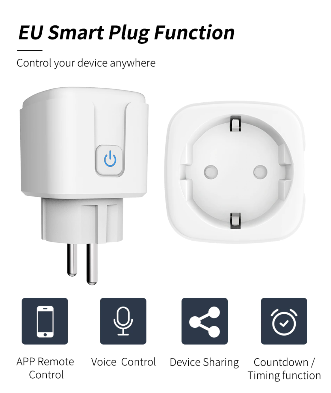 Medidor de consumo de enchufe inteligente Wifi con función de temporizador