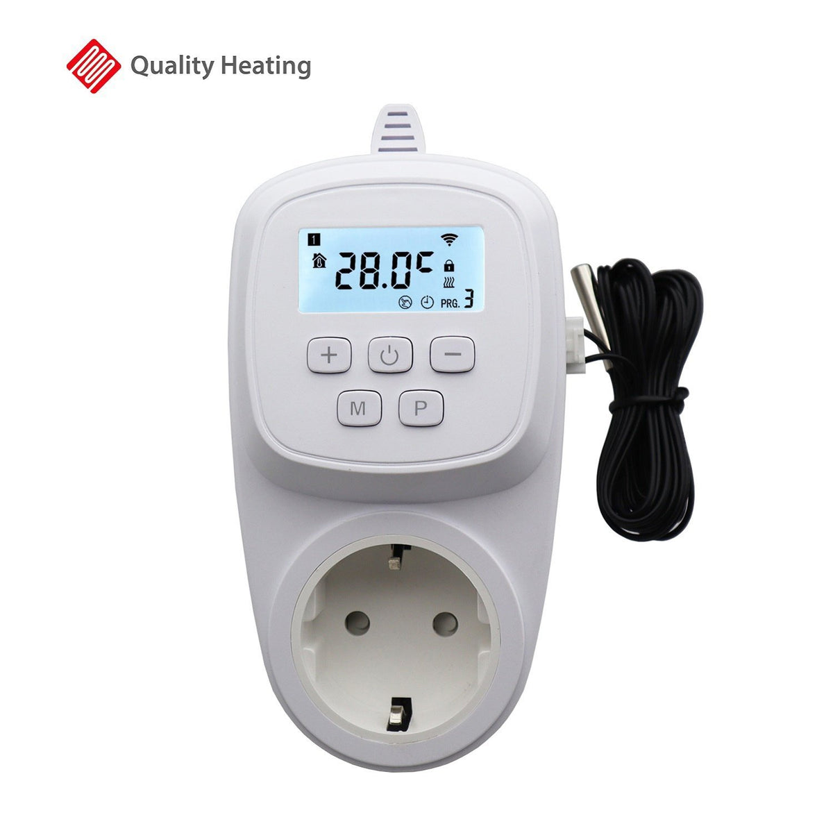 Termostato enchufable Wifi con sensor independiente QH-42
