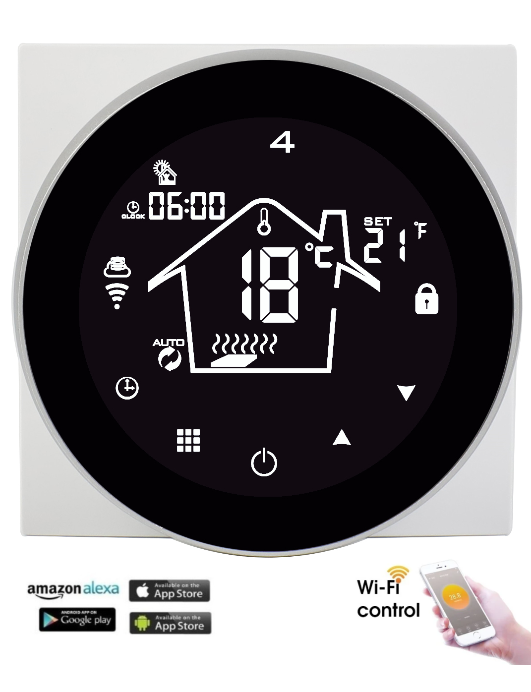 Wifi design control programmeerbaar thermostaat PRF-80